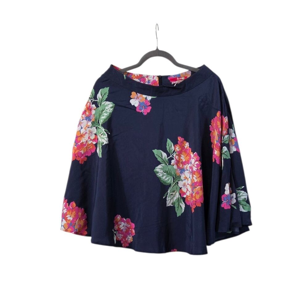 Boden Navy Blue Colorful Floral Flowy Viscose Mini Skirt NWOT Womenâs Size 6